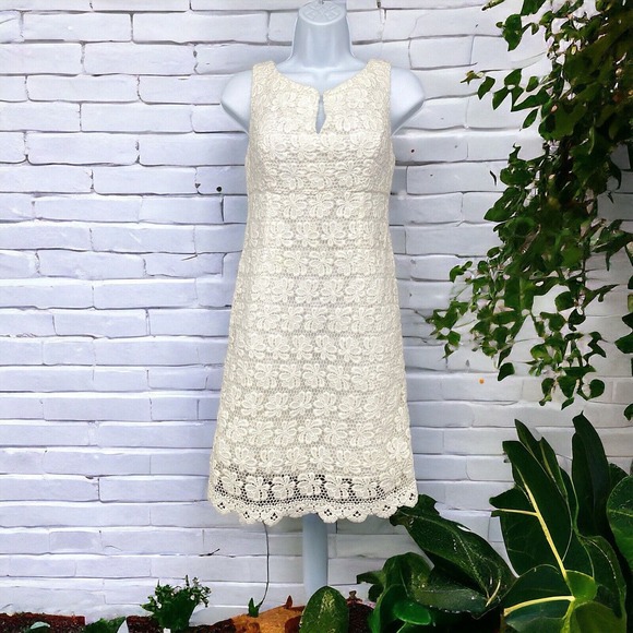 $228 Lilly Pulitzer Mini Strapless‎ Crochet Dress Size 2 White Fitted - Picture 2 of 13